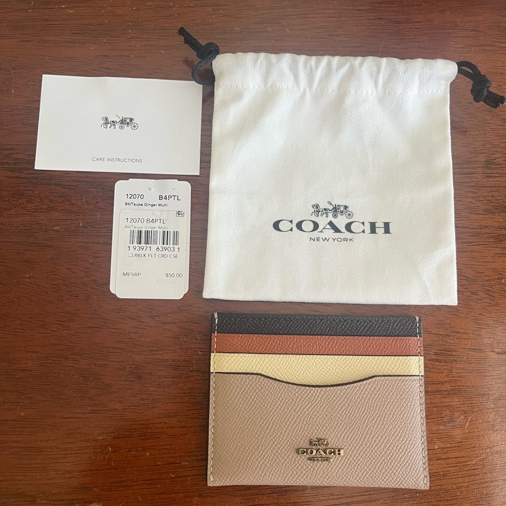 Coach Taupe Card Holder